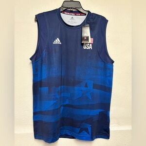 🎄adidas Men USA VOLLEY JERSEY PRIMEBLUE SHIRT #104